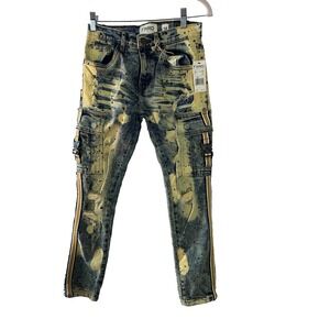 FWRD‎ DENIM & CO.  Kids Buckle Up Grunge Denim Jeans SZ 14